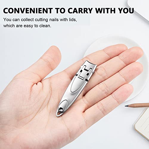 MAYCREATE® Nail Cutter For Men, Nail Clippers Wide Jaw Opening Stainless Steel Foldable Nail Trimmer Anti Splash Toenail Clippers Travel Portable Pedicure Manicure Kit