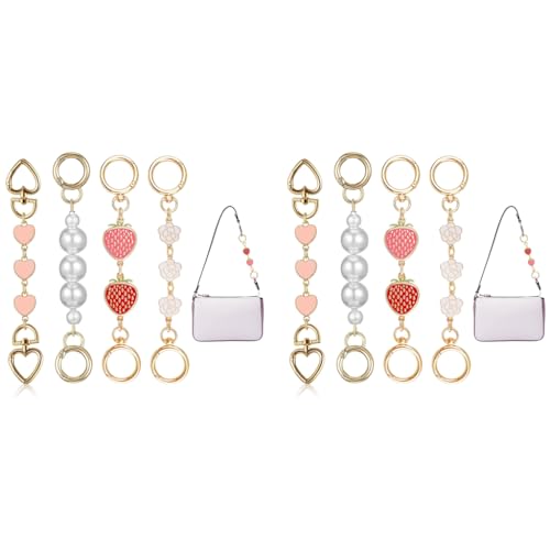 PALAY® 8PCS Bag Extender Chain Golden Chain for 5.7-6.7 Inches Cute Charm Strap Quick Connection Fashion Purse Handbag Sling