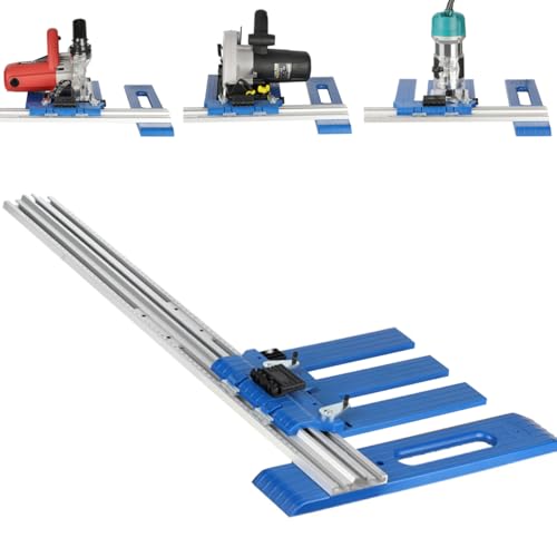 Serplex® Guide Rail for Electric Cutter Manual Guide Rail 0-65cm Adjustable Guide Rail Dual Edge Etched Scale Design Aluminum Alloy Universal Manual Guide Rail for Electric Saw, Electric Trimmer