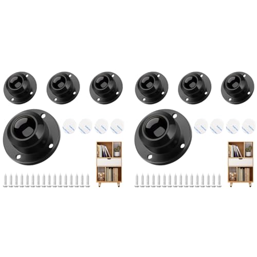 HASTHIP® 8PCS Caster Wheel 360 Swivel Self Adhesive for Small Appliance DIY Modification Heavy Duty Wheels 200Kg Loading Capacity