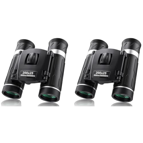 zitronix® Pocket Binoculars for Adult Kids 200x25 Mini Compact High-Powered Portable for Bird Watching Travel Outdoor Activities 2PCS