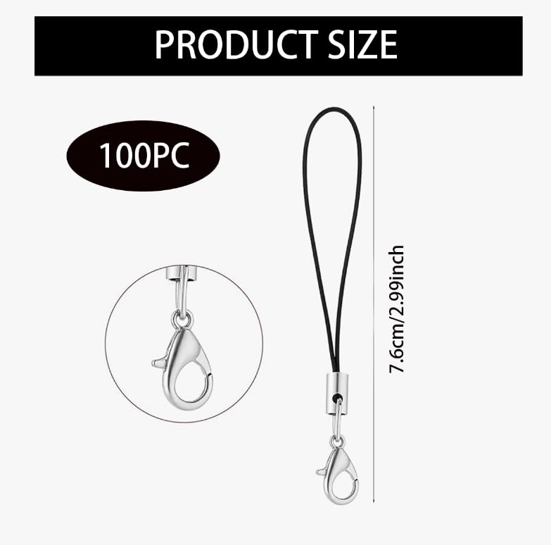 ZIBUYU Phone Lanyards for Keys and ID Cards with Secure Lobster Clasp | 100 Pack