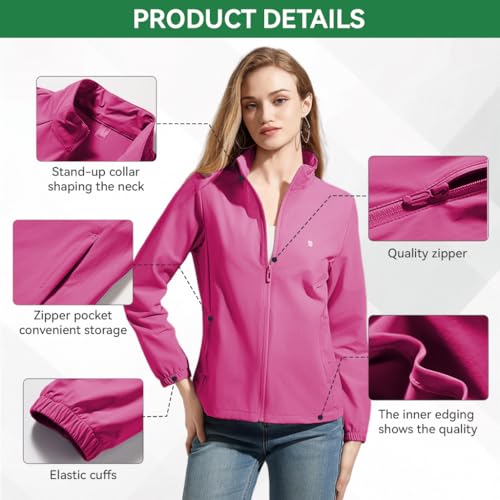 Venzina® Women's Hiking Shirt Full Zip Lightweight UPF 50+ Sun Protection Running Jacket Long Sleeve Sports Outdoor Top with Pockets