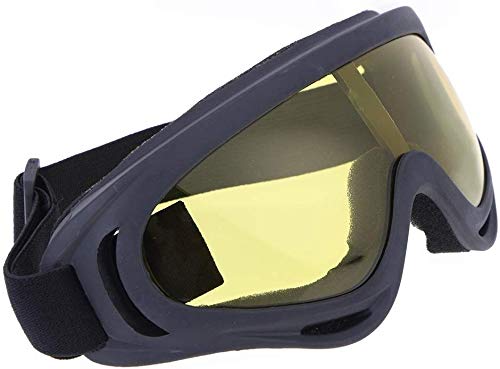 ELEPHANTBOAT  Uv400 Windproof X400 Goggles Motorcycle Glasses Helmet Goggles for Outdoor Riding (Yellow)