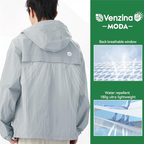 Venzina® Men's UPF 50+ Sun Protection Outdoor Jacket Workout Athletic Jackets Lightweight Running Jacket