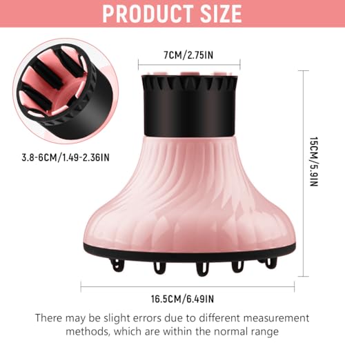 MAYCREATE® Hair Dryer Diffuser Universal Attachment for Blow Dryer Nozzles 1.5 to 2.3 inch Diameter Natural Thick Hair 2PCS