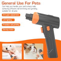 Qpets® Dog Nail Grinder Cat Nail Cutter, Low Noise Electric Dog Nail Trimmer with LED Light & 3 Grinding Speeds, Pet Grooming Nail Grinder Rechargeable Nail Cutter for Cat Dog