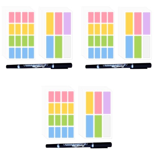 HASTHIP® 220PCS Colorful Waterproof Label Stickers with Marker Pen Multi-Size Adhesive Name Stickers for Baby Kids School Supplies Water Bottles Home Storage Spice Bottles