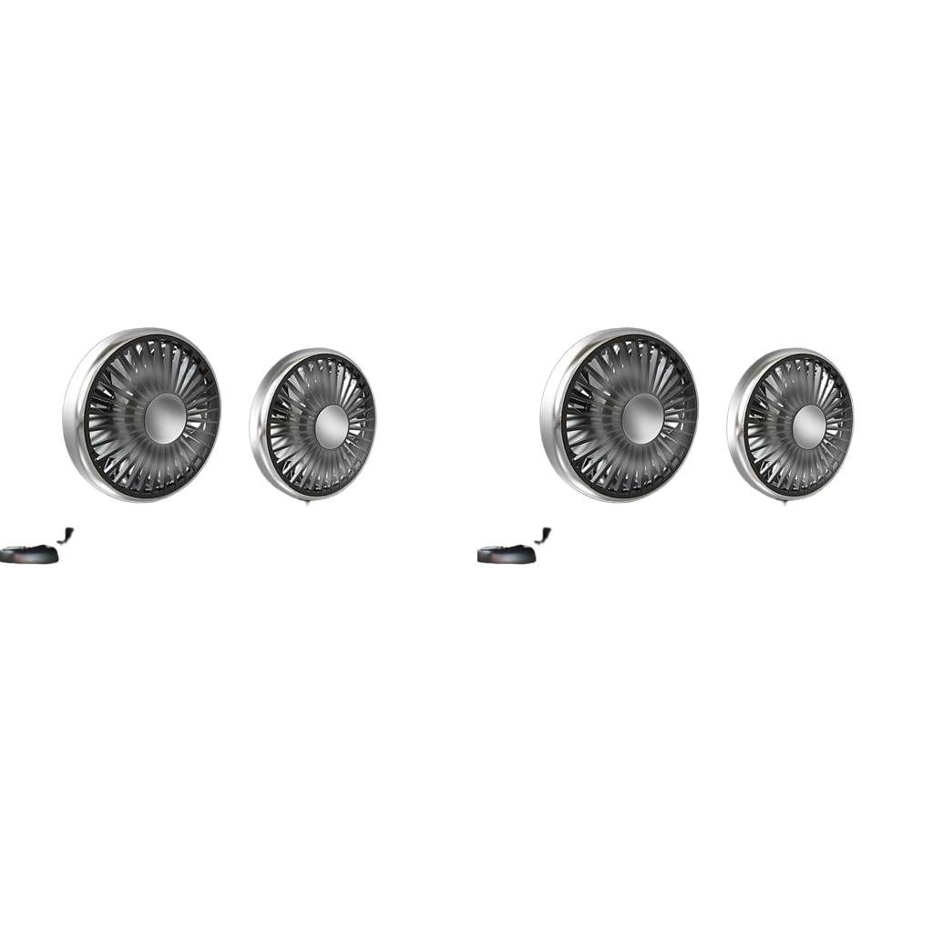 STHIRA Fan for Car Back Seat with Dual Head 3 Speed Control and 360° Rotation | 2 PCS