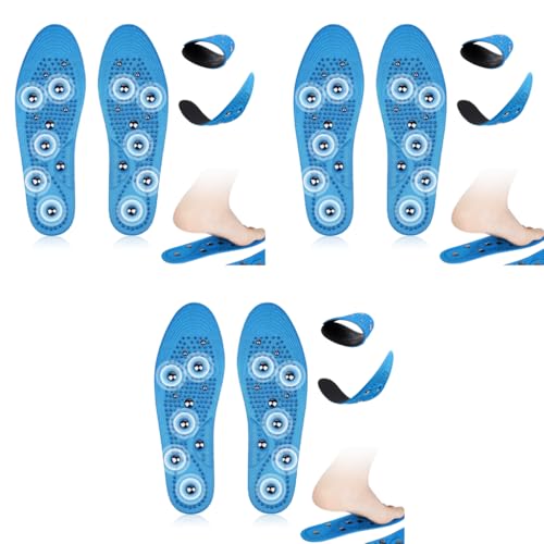 HANNEA® 1 Pair Acupressure Shoe Sole Breathable Magnet Nubs Massager Insoles for Men Women Stimulate Blood Circulation Relieve Tension Tools Kit S EU 35-40 3PCS