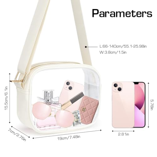 PALAY® Sling Bag For Women Messenger Bag PVC Sling Bag with Adjustable Shoulder Strap Transparent Purse Clear Crossbody Bag for Women Men, Waterproof
