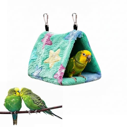 Qpets® Birt Nest for Cage Hanging Plush Bird Nest Winter Warm Bird Hammock for Cage Bird Cage Bird Nest Small Pet Bed for Parakeet Budgies Cockatiels Lovebird Cockatoo Finch
