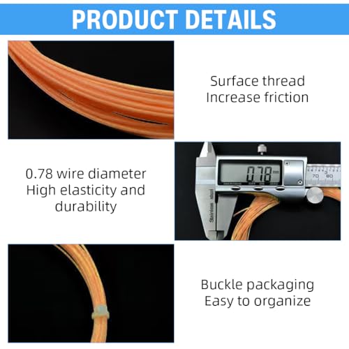 Proberos® Badminton Racket Strings Set for 2 Rackets Replacement String Repair Kit with Accessories Tools Nylon Fiber 0.78mm Tension 26lbs 10m Orange 2PCS