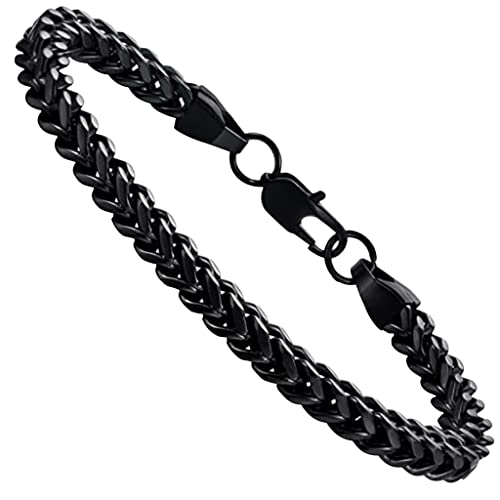 ZIBUYU Hand Bracelet for Men Stylish Stainless-Steel Bracelet for Men Chain Bracelet for Boys Curb Chain Fashion Bracelet Gift for Boys & Men, 8.2