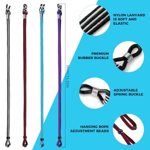 HASTHIP® 8PCS Specs Holder Strap for Women Men Adjustable Chain Anti-Slip Eye Glasses String Around Neck Retainer Cord Sports Sunglasses for Boy Girl
