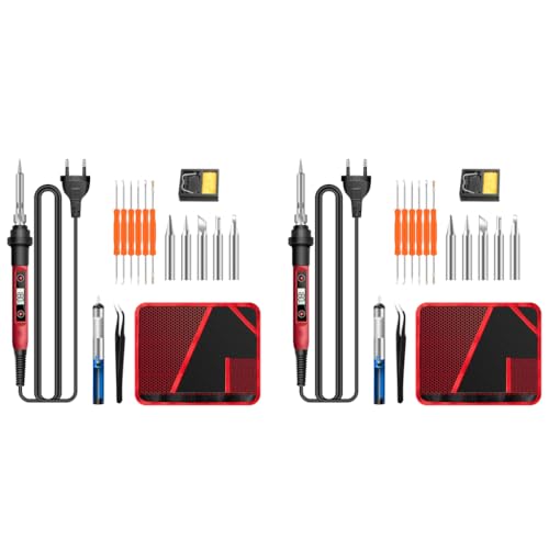 Serplex® Soldering Iron Kit 60 Watt 220V Machine Temperature Adjustable Bit Set with LCD Display Electric 5 Tips 2 PCS