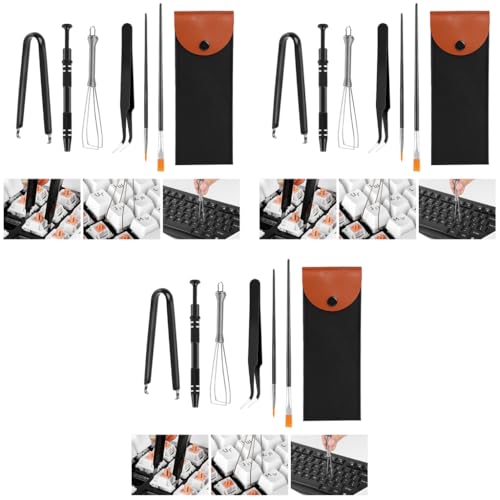 ZORBES® 6 Pieces Keyboard Remover Tool Kit Include Switch Puller Lubricating Pen Cleaning Brush Tweezers 4-Jaw Gripper Key Cap Puller 18PCS