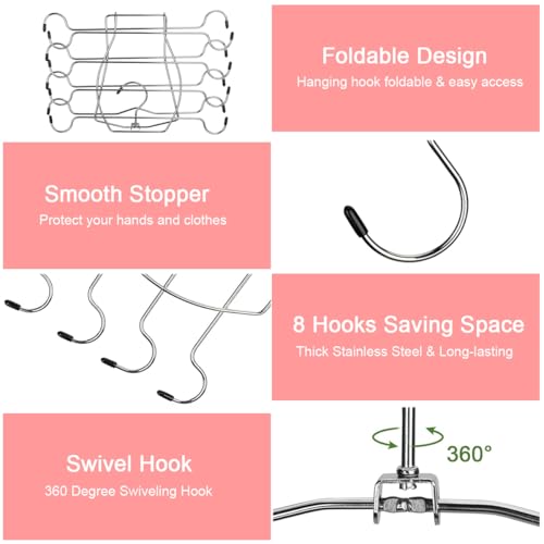 HASTHIP® Bra Organizer for Wardrobe Hangers Clothes Underwear Tank Top Rack Stainless Steel Foldable Undergarments Storage 2 PCS