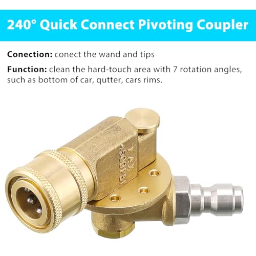 HASTHIP® Pressure Washer Accessories Kit Flexible Spray Nozzles Adapter & 8PCS Quick Connect Universal 1/4 Inch Pressure Washer Accessories