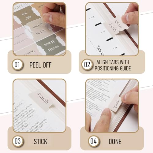 Climberty® OFIFO Bible Tabs, 75 Tabs, Boho Theme, Laminated Bible Index for Women and Men, Bible Tabs for Chanting, Recitation, Studying, 3.5x3.5cm Per One 2 PCS
