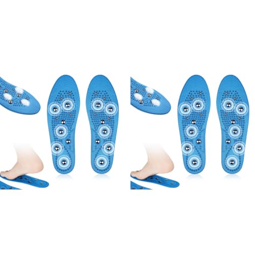 HANNEA® 1 Pair Acupressure Shoe Sole Breathable Magnet Nubs Massager Insoles for Men Women Stimulate Blood Circulation Relieve Tension Acupressure Tools Kit M EU 41-46 2 PCS