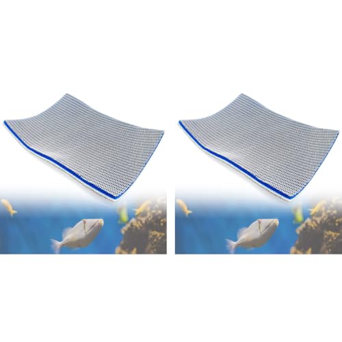 Qpets® 30 x 40cm Aquarium High Density 8 Layer Cotton Reusable Pad Fish Tank Sponge Cuttable Filters for Medium Tanks 2PCS
