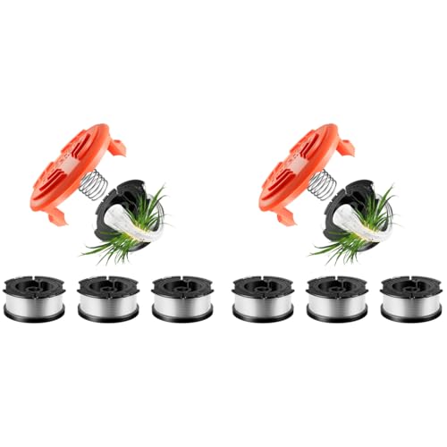 HASTHIP® 8PCS Grass String Trimmer Wire Weed Eater for Replacement 30Ft Nylon Line Spool Cutter Accessories with Spring Cap