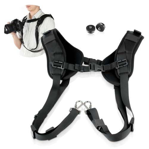 ZORBES® DSLR Camera Harness Strap Dual Camera Shoulder Strap Breathable Shoulder Carrier Harness Quick Release, Universal Sling Carrier
