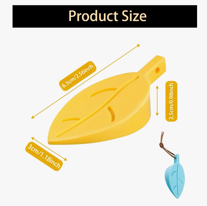 ZIBUYU Door Stopper Wedge for Home with Non Slip Base and Leaf Shape Design | 2 Pcs Silicone Set