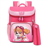 PALAY® School Backpack Paw Patrol Schoolgirls Backpack with Pencil Pouch Travel Backpack Pink Sky Cartoon Print Book Bag Gift for Girls School Gift for Kids 5-8 Years Old