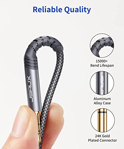 JSAUX® 3.5mm to 6.35mm Stereo Audio Cable 3.9FT 1/4 Inch Male to 1/8 Inch Male TRS Bidirectional Jack for Guitar iPod Laptop Home Theater Devices Speaker Amplifiers 3PCS