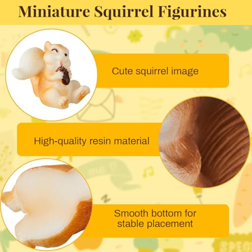 HASTHIP 8Pcs Squirrel Miniature Decor Mini Walnut House Decor Moss Landscape Decorations Resion Miniature Decor for Moss Landscape, Garden Ornament, Flower Pots, Dollhouse Garden Decorations