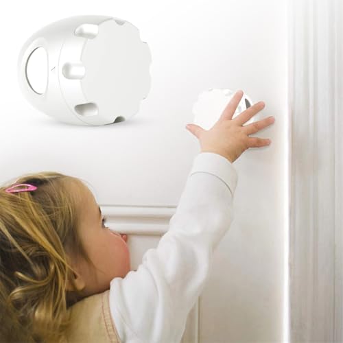 SNOWIE SOFT 4Pcs Child Safety Door Knob Cover Anti-open Door Knob Locking Cover Child Proof Round Door Knob Lock Universal Door Knob Cover