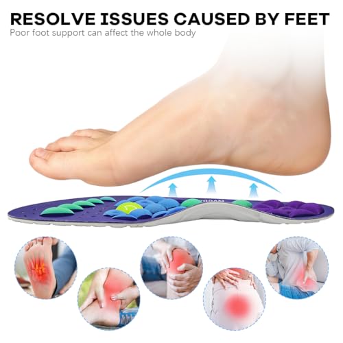 HANNEA® 1 Pair Acupressure Shoe Sole Breathable Magnet Nubs Massager Insoles for Men Women Stimulate Blood Circulation Relieve Tension Tools Kit Large Size EU 44-47 3 PCS