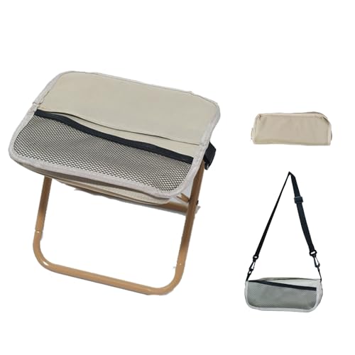 Proberos® Folding Stool Camping Stool Packable Travel Sitting Stool Rest Stool with Removable Carry Shoulder Strap, 26x29x31cm