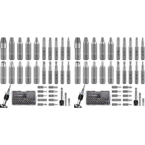 Serplex® 66PCS Damaged Screw Extractor Set for Broken Bolt Remover Tool with Socket Extension Drill Bits Tools Easily Remove Stripped Screws