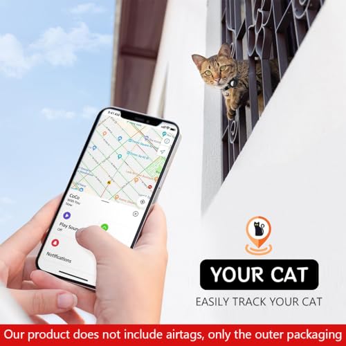 Qpets® Cat Collar with Silicone Airtag Holder, Adjustable Breakaway Design for Cats & Kittens, Soft Polyester, Bell Included, GPS Tracker Compatible, 8.7-10.8 Inches, Black & Pink