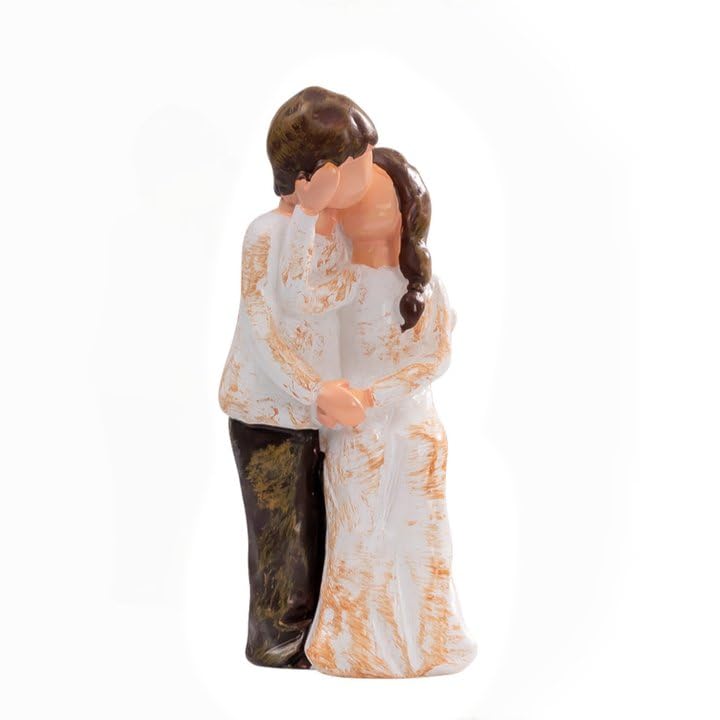 Proberos® Small Desk Decor Resin Art Statue 2.4 inches Mini Desk Decor Romantic Couple Kissing Statue Living Room Desk Decor Couple Gift Christmas Gift