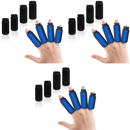 HANNEA® 12PCS Ice Cool Finger Sleeves Protection Gel Support Protector Gloves for Trigger Arthritis Swelling Tendonitis Sore Knuckle Injure Pain Relief