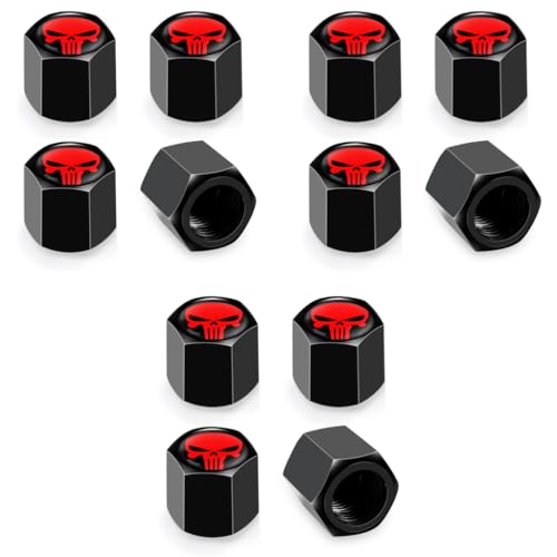 ZIBUYU® 12PCS Car Tyre Valve Caps Carbon Alloy Stem Covers Tire Valve Corrision Resistant Wheel Air for Cars Trucks Bicycles Motorcycles Universal 8mm Inner Dia