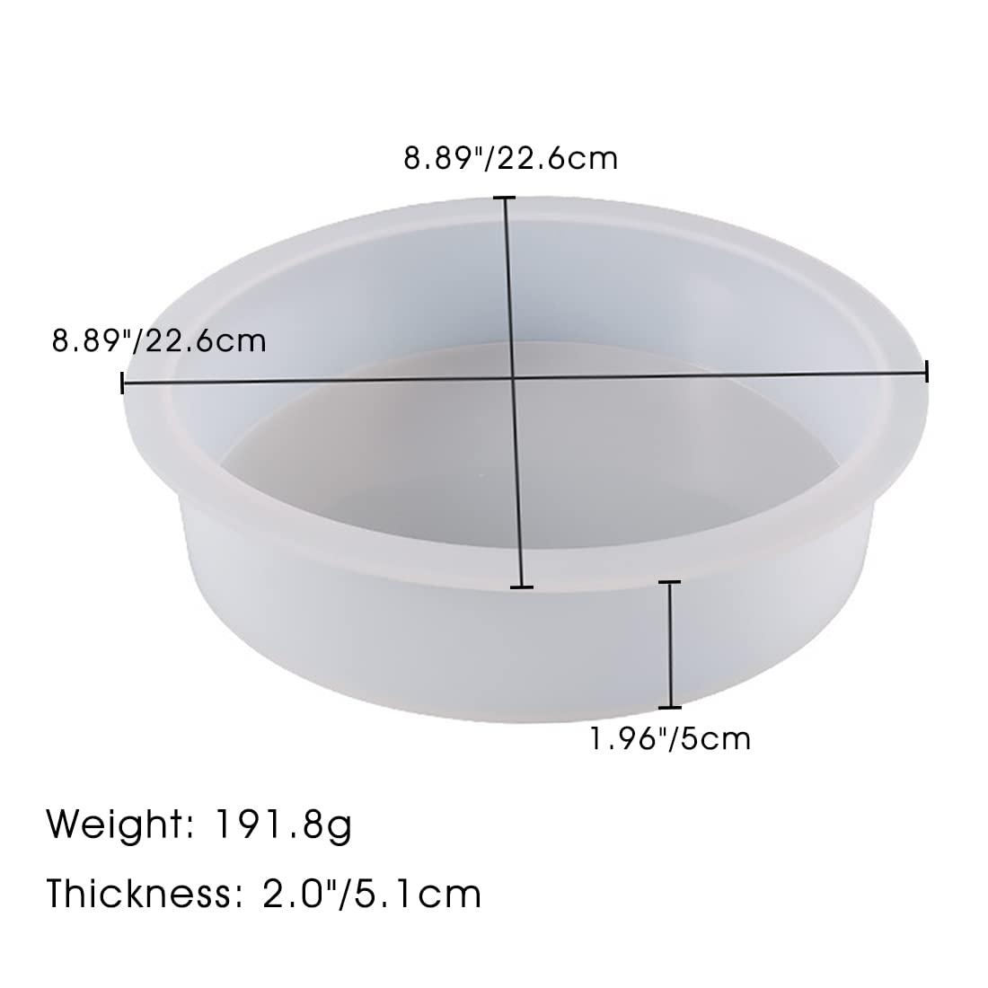 HASTHIP Round Resin Mold for DIY Scented Candles and Soap Decor 22.6×5.1cm Silicone Mold