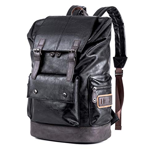 GUSTAVE® Men's Backpack Travel Backpack PU Waterproof Backpack Casual Business 13'' Laptop Bag Multi Pocket Design Fashion Travel Backpack Multi-use Commuting Backpack, 30x17x43cm