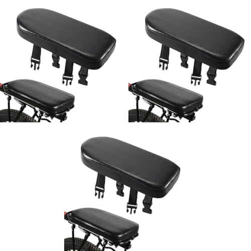 Proberos® Bike Rear Seat Comfortable Saddle Thick Back for Bicycles PU Soft Cushioning Companion Children Adjustable Universal Pad 30x15x3.5cm 3PCS