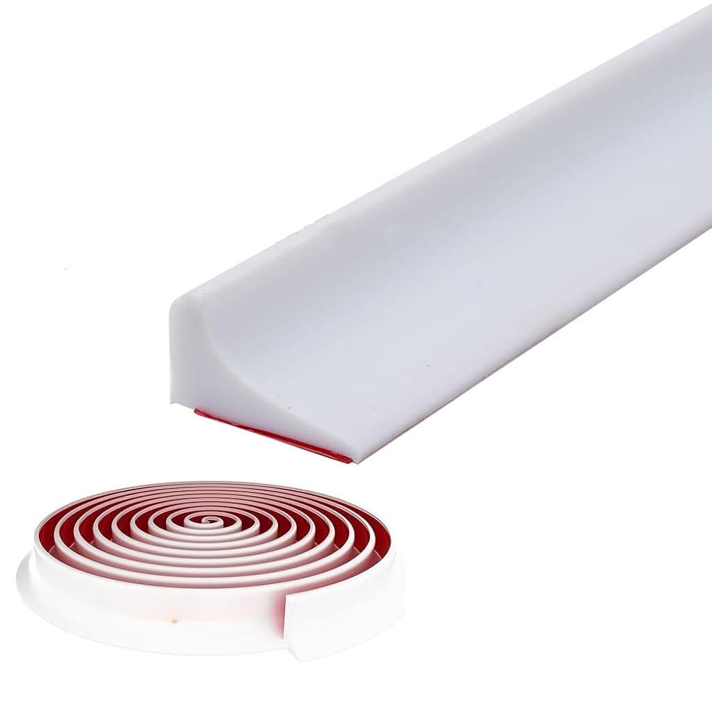 HASTHIP® 1M Silicone Water Stopper for Kitchen Slab - Self-Adhesive Shower Waterproof Blocking Dam Barrier Tape for Kitchen Countertop Corner Strip