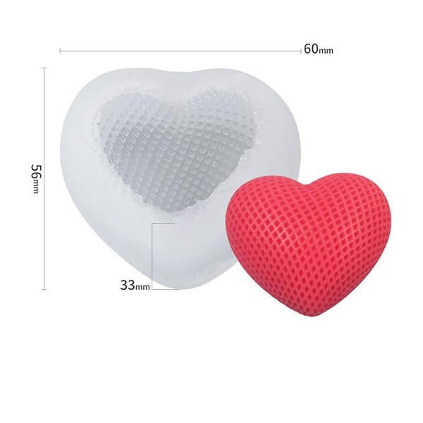 ZIBUYU Heart Shaped Chocolate Mould for DIY Crafts featuring 3D Woven Pattern 3PCS Silicone