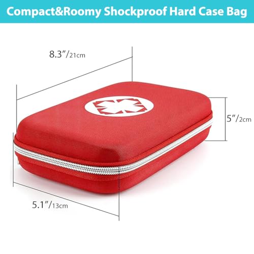 Proberos® First Aid Kit Bag Waterproof EVA Medicine Storage Box Medications Organizer Portable Supplies Package Compact Lightweight Emergency Rescue Case for Travel Camping Home 21x13x5cm 2PCS