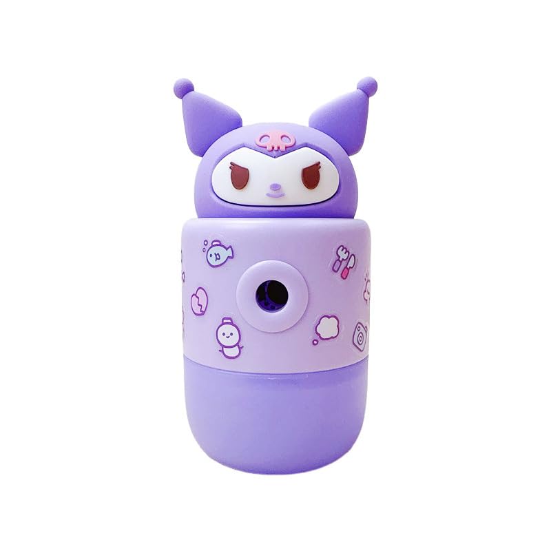 PATPAT® Student Pencil Sharpener Artist Sharpener for 6-8mm Pencils Mechanical Pencil with Crank Handle,Kuromi Fashion Student,Removable Dust Bin