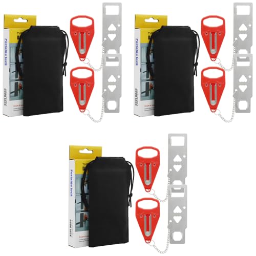HASTHIP® Portable Door Lock Travel Chain Prevent Unauthorized Entry Additional Security Privacy for Hotel Home Apartment Dorm 6PCS