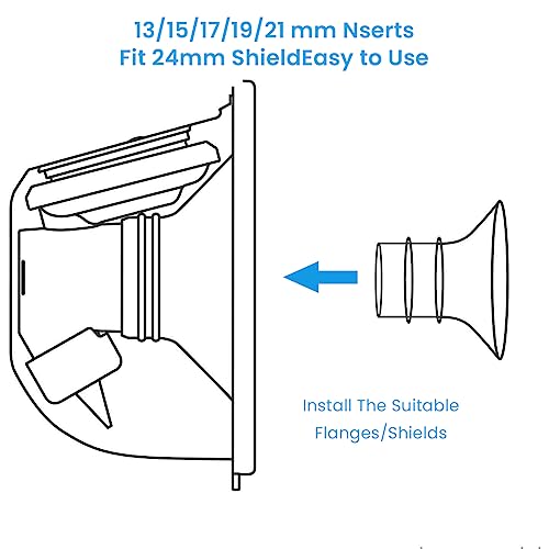 SNOWIE SOFT® 5pcs Breast Pump Accessories for Breast Pump Flange Inserts Suit for Medela Spectra 24mm Shields Flanges Shields Shaped Around You Comfortable and Efficient Pumping X 2