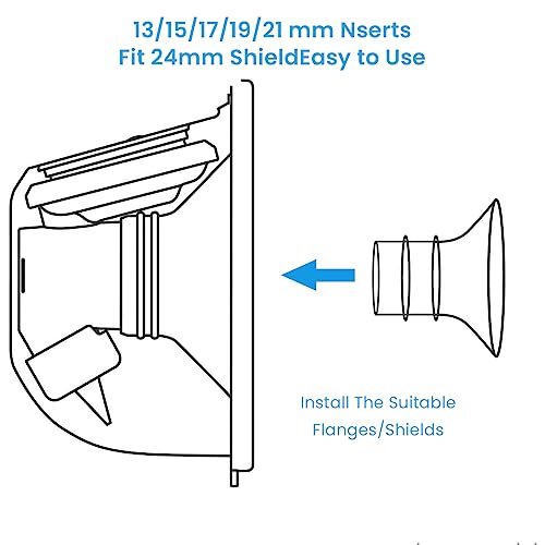 SNOWIE SOFT® 5pcs Breast Pump Accessories for Breast Pump, Flange Inserts Suit for Medela, Spectra 24mm Shields/Flanges, Breast Shields, Shaped Around You for Comfortable and Efficient Pumping